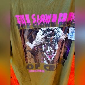 DC Comics Joker Graphic Tee - Olive and Pink